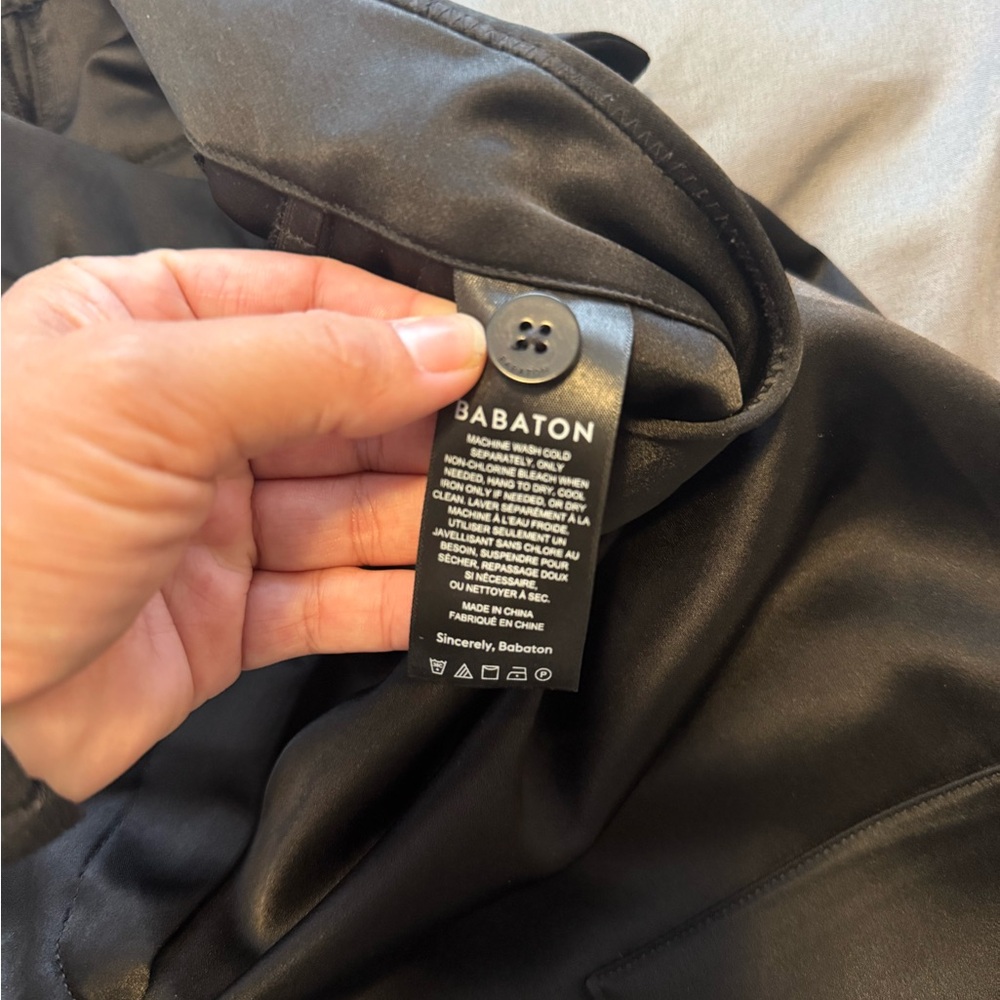 Babaton Black Satin Trousers - Picture 5 of 5